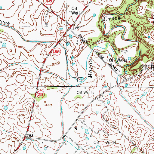 Topographic Map of Little Mason Creek, KY