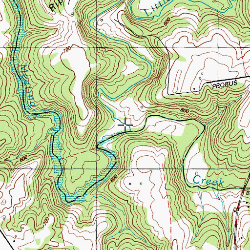 Topographic Map of Little Meeting Creek, KY