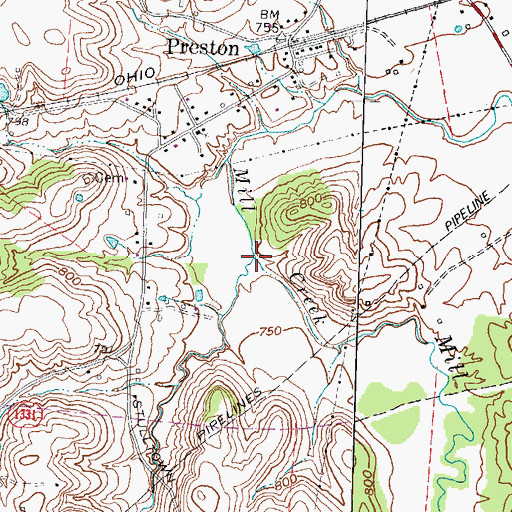 Topographic Map of Little Mill Creek, KY