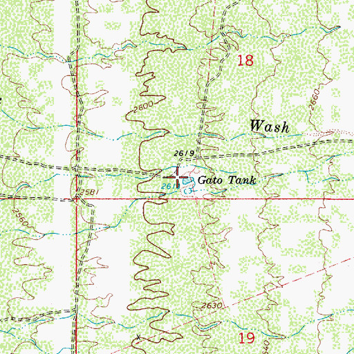 Topographic Map of Gato Tank, AZ