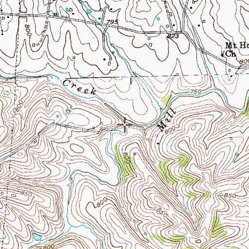Topographic Map of Little Mill Creek, KY