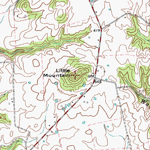 Topographic Map of Little Mountain, KY