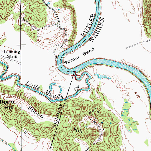 Topographic Map of Little Muddy Creek, KY