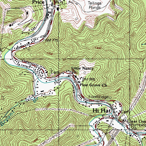 Topographic Map of Little Nancy Church, KY