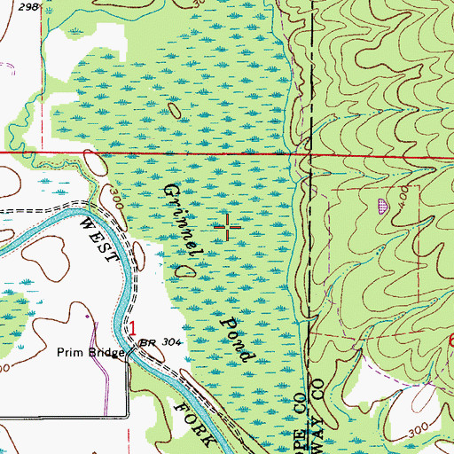 Topographic Map of Grinnel Pond, AR