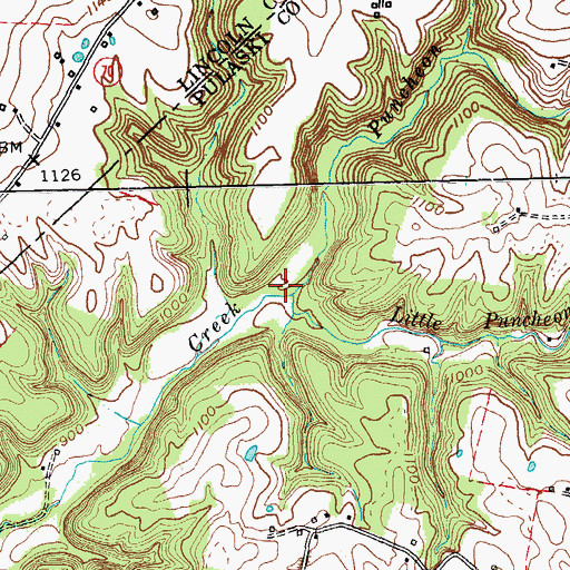 Topographic Map of Little Puncheon Creek, KY