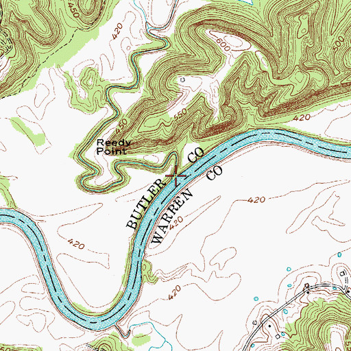 Topographic Map of Little Reedy Creek, KY