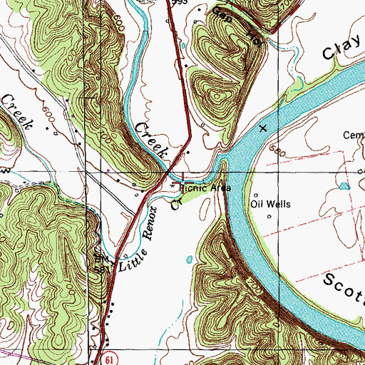 Topographic Map of Little Renox Creek, KY
