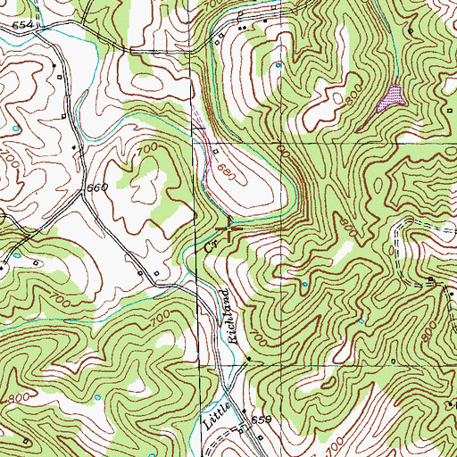 Topographic Map of Little Richland Creek, KY