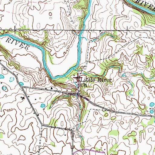 Topographic Map of Little River Baptist Church, KY
