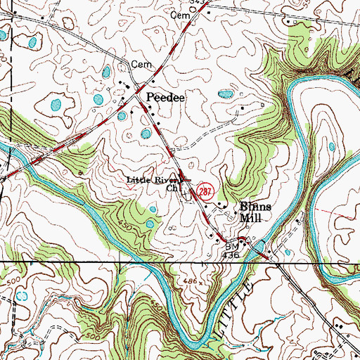 Topographic Map of Little River Church, KY