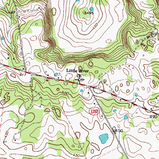 Topographic Map of Little River Church, KY