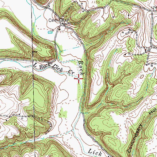Topographic Map of Little Rock Lick Creek, KY