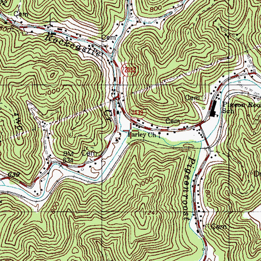Topographic Map of Little Rockcastle Creek, KY