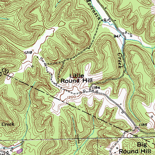 Topographic Map of Little Round Hill, KY