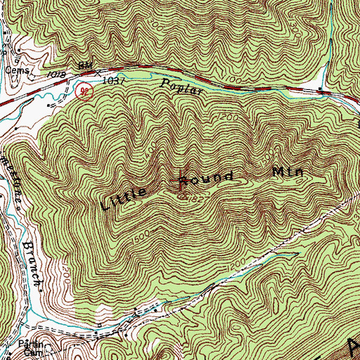 Topographic Map of Little Round Mountain, KY