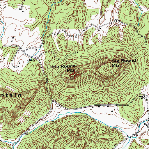 Topographic Map of Little Round Mountain, KY