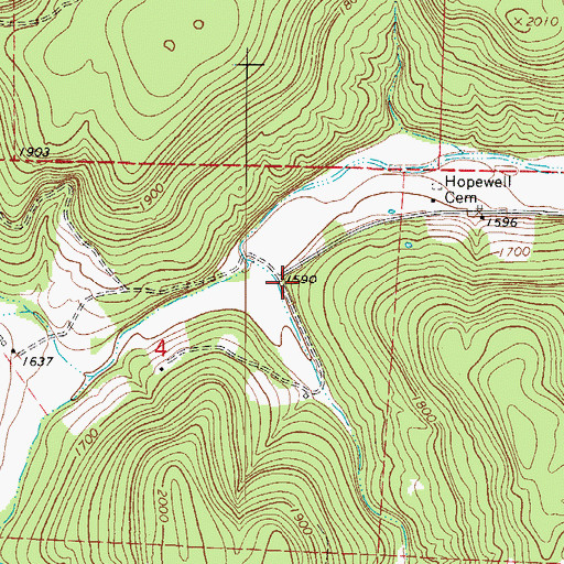 Topographic Map of Grogans Hollow, AR