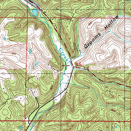 Topographic Map of Grooms Hollow, AR