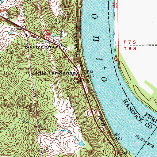 Topographic Map of Little Tar Springs, KY