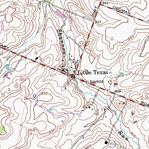 Topographic Map of Little Texas, KY