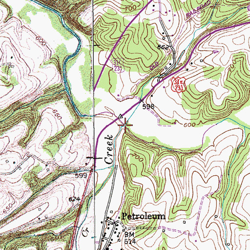 Topographic Map of Little Trammel Creek, KY