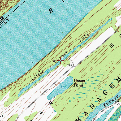 Topographic Map of Little Turner Lake, KY