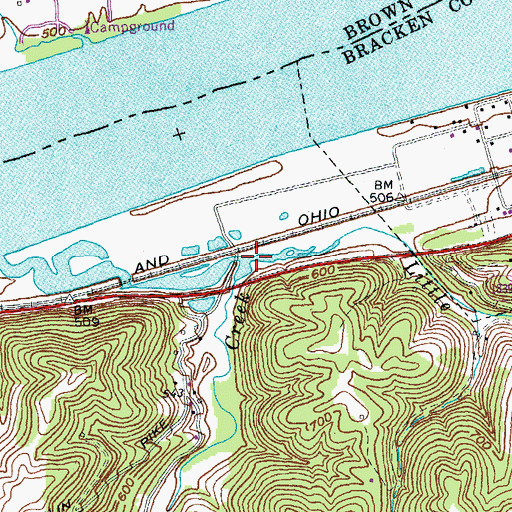 Topographic Map of Little Turtle Creek, KY