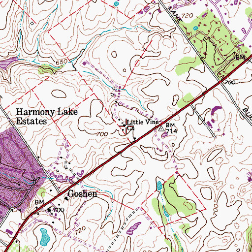 Topographic Map of Little Vine Church, KY