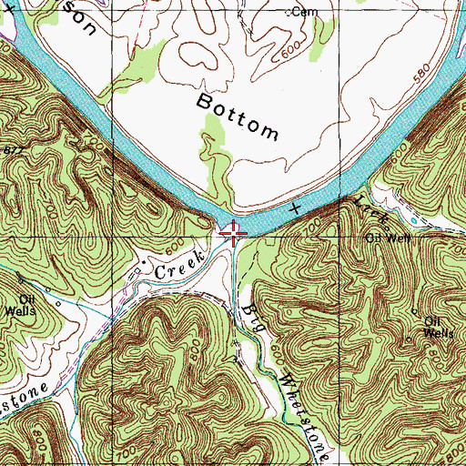 Topographic Map of Little Whetstone Creek, KY