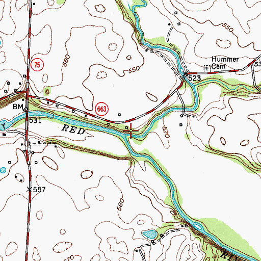 Topographic Map of Little Whippoorwill Creek, KY