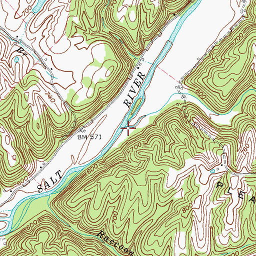 Topographic Map of Little Willow Creek, KY