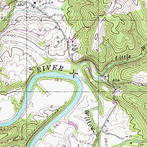 Topographic Map of Little Willow Creek, KY