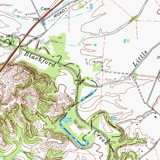 Topographic Map of Little Yellow Creek, KY