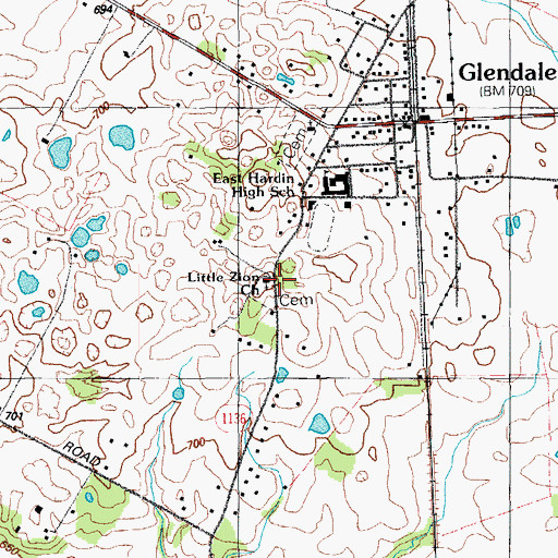 Topographic Map of Little Zion Church, KY