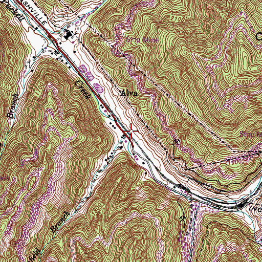 Topographic Map of Littlefield Branch, KY