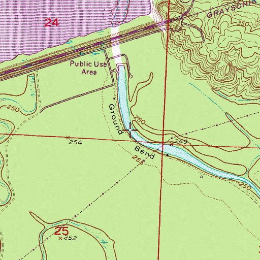 Topographic Map of Ground Bend, AR