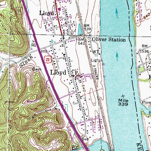 Topographic Map of Lloyd, KY
