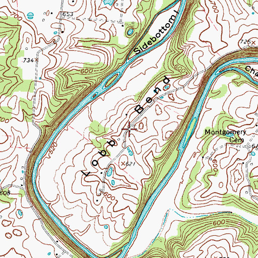 Topographic Map of Lobb Bend, KY