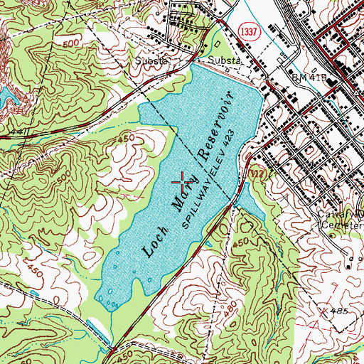 Topographic Map of Loch Mary Reservoir, KY