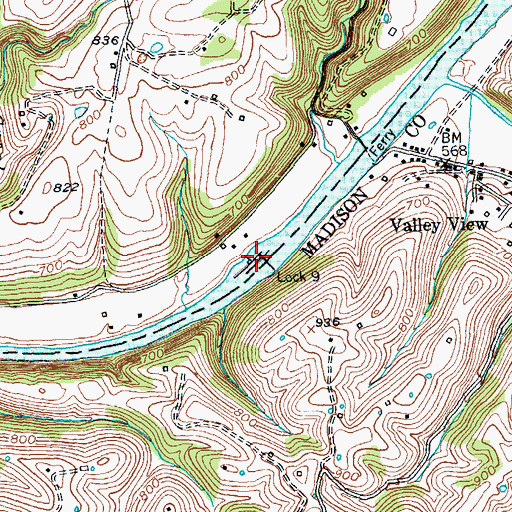 Topographic Map of Lock 9, KY