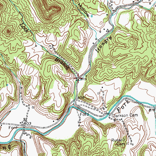 Topographic Map of Lock Branch, KY