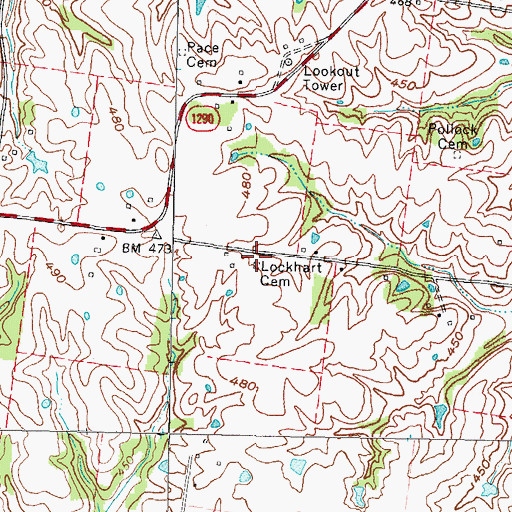 Topographic Map of Lockhart Cemetery, KY