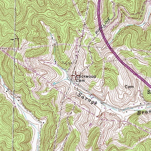 Topographic Map of Lockwood Cemetery, KY