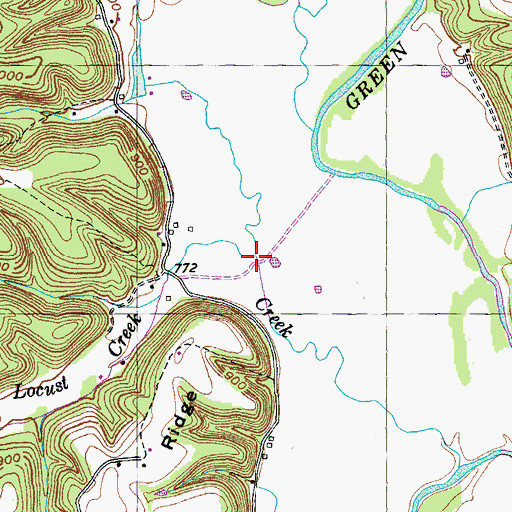 Topographic Map of Locust Creek, KY