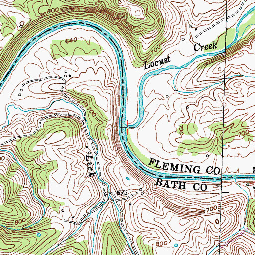 Topographic Map of Locust Creek, KY