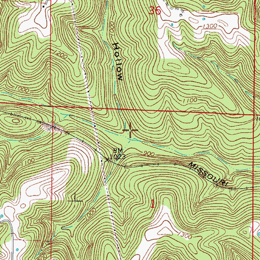 Topographic Map of Groverware Spring Hollow, AR