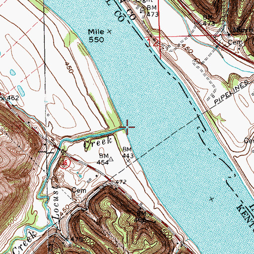 Topographic Map of Locust Creek, KY