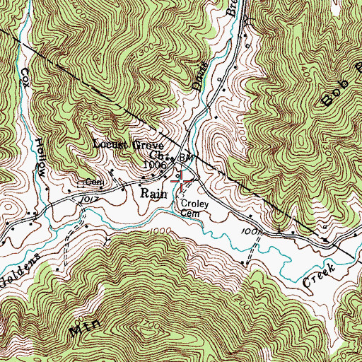 Topographic Map of Locust Grove Church, KY