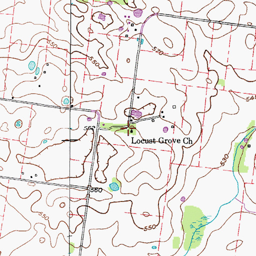 Topographic Map of Locust Grove Church, KY